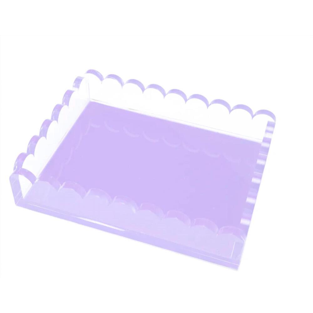 NEW TARA WILSON DESIGNS acrylic scallop tray in lavender
